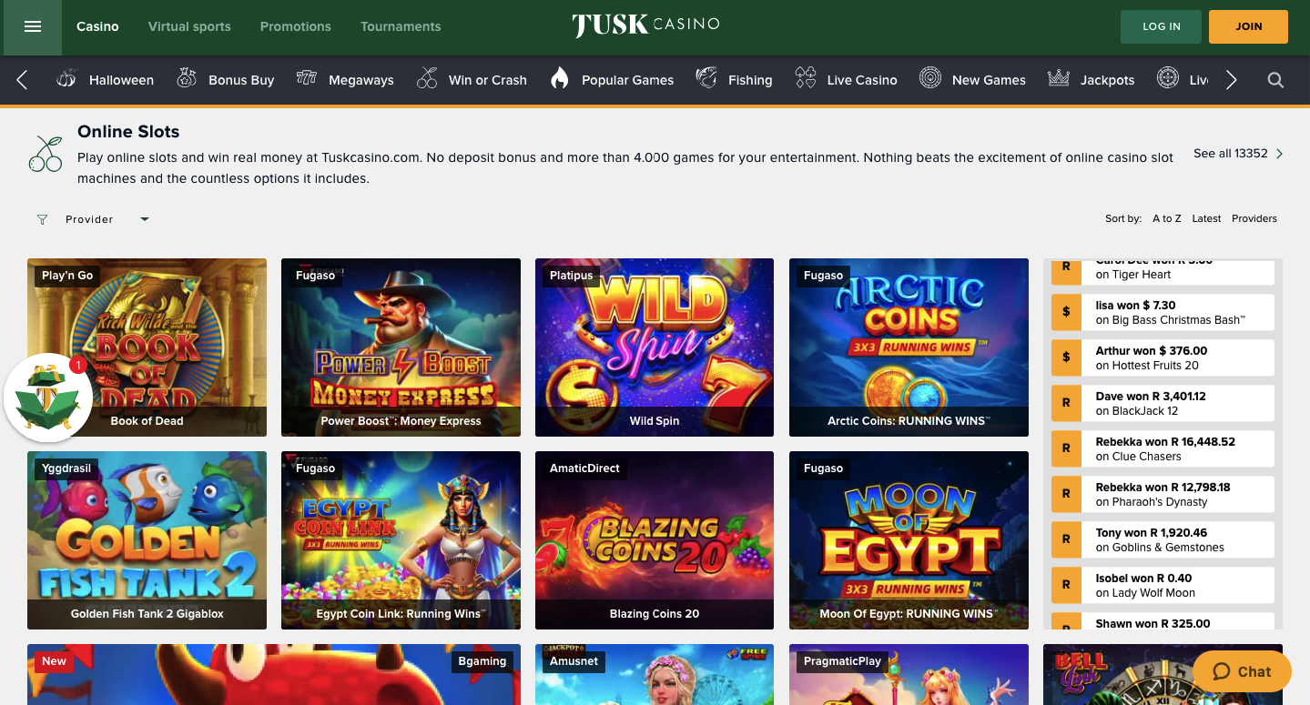 tuskcasino online slots