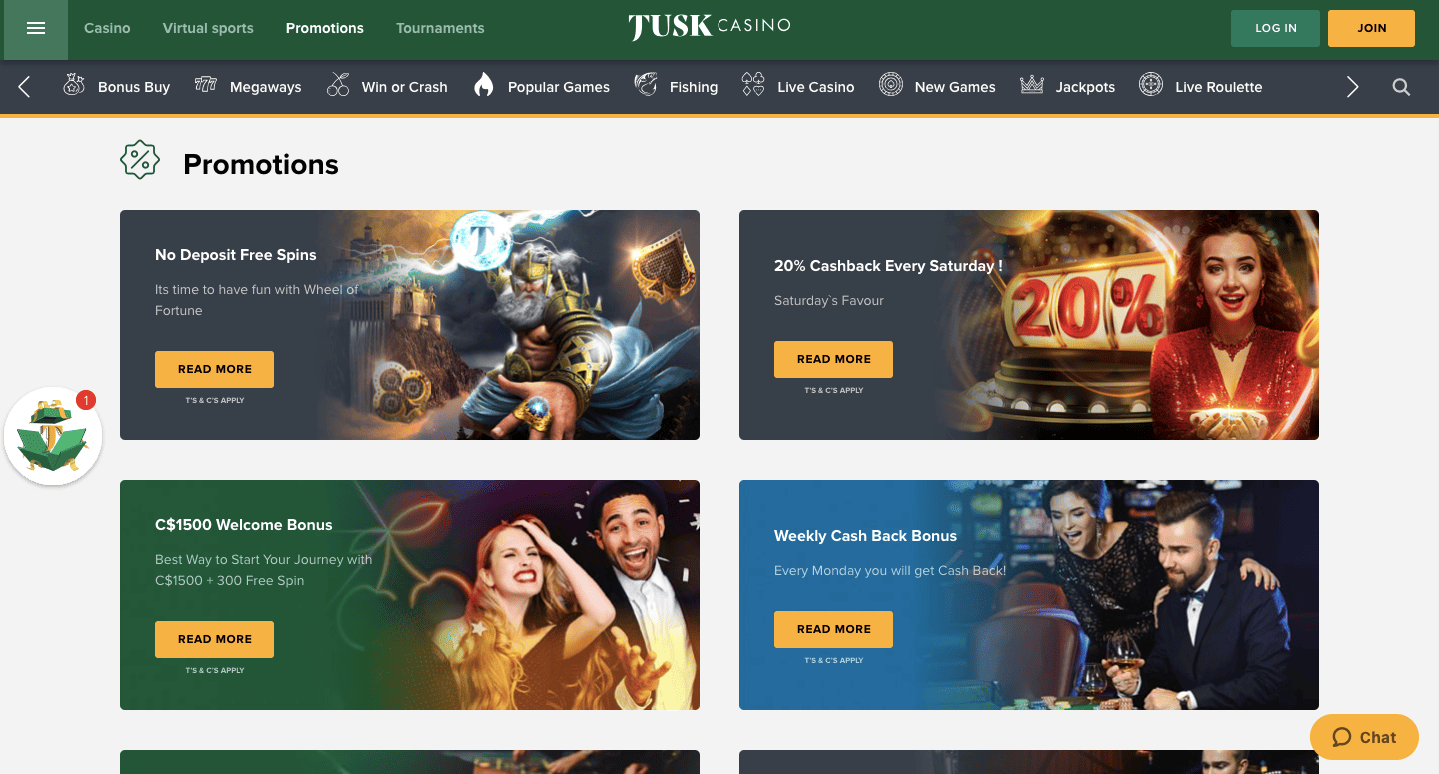 tusk casino promotion